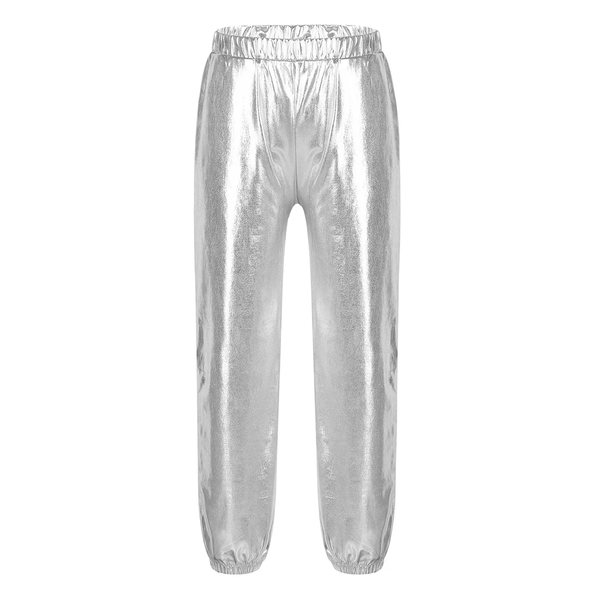 Kinder Mädchen Hip Hop Jazz Dance Hosen Glänzend Metallic Elastische Hohe Taille Straße Tanzen Hosen Hosen Sport Workout Jogginghose