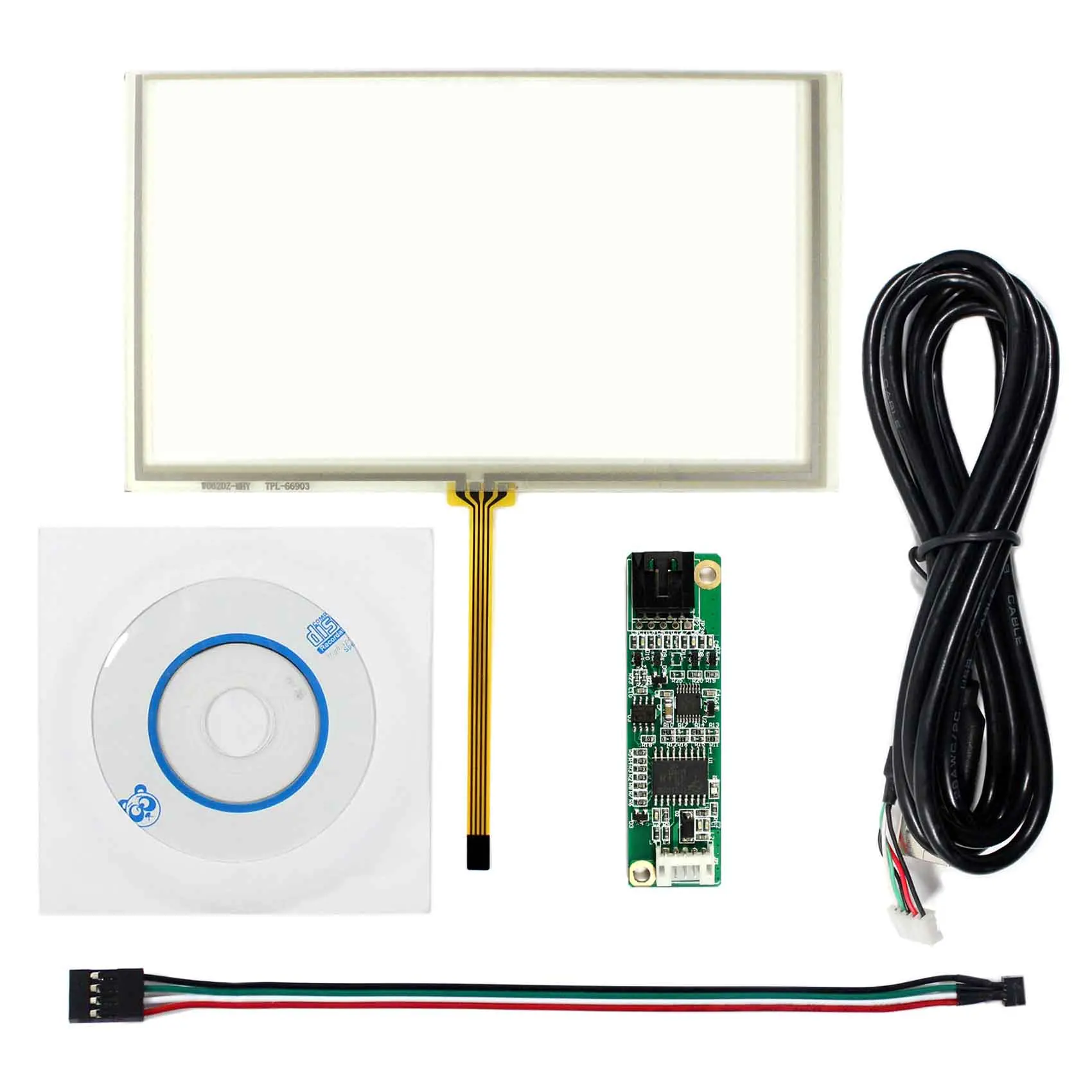 Panel Sentuh 6.2 Inci 4 Layar Sentuh Resistif dengan Kartu Pengontrol USB Bekerja untuk Tampilan LCD 6.2 "800X480