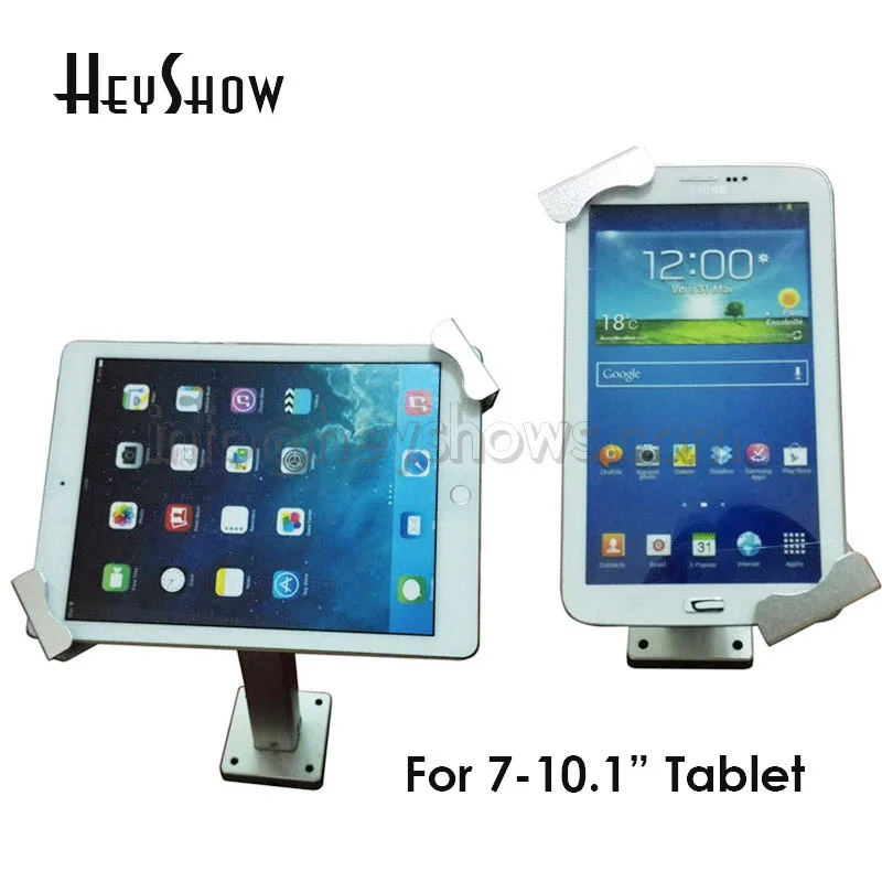 Flexible IPad Security Stand Mount Metal Tablet PC Display Holder 360 Degrees Rotate Lock Enclosure With Keys For 7-10.1