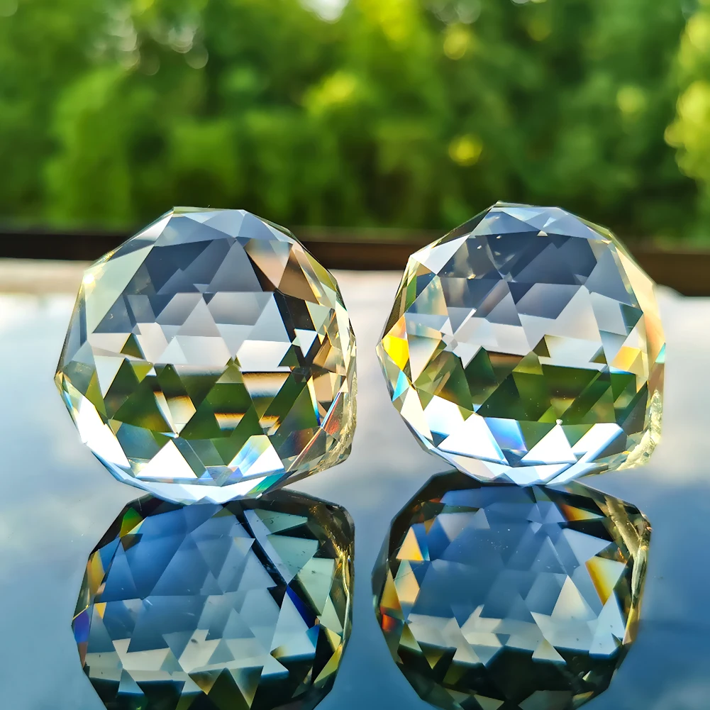 Piezas de repuesto para lámpara de araña, prismas de cristal transparente facetadas, atrapasoles, colgante de cortina de cuentas DIY, 40MM, 1 unidad