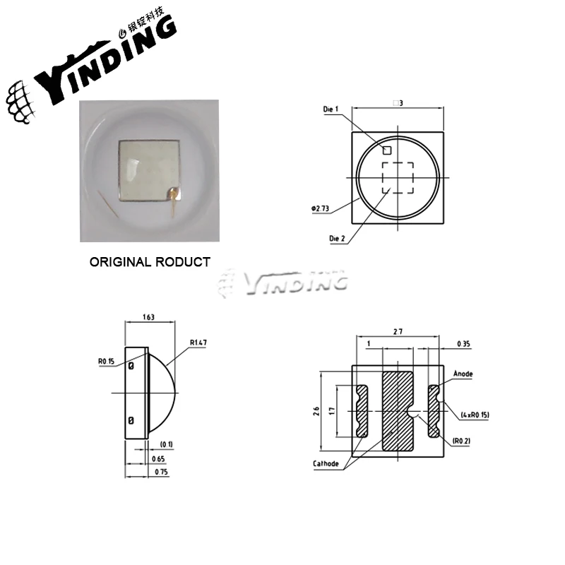 Imagem -06 - Luz de Led de Alta Potência Qsspa1.13 5w Diodo Emissor de Luz Azul 464476nm Luz de Pesca Fonte de Luz para Palco com 10 Peças