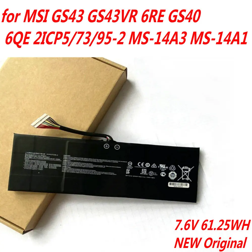 7.6V 8060mAh/61.25WH BTY-M47 Laptop Battery For MSI GS40 GS43 GS43VR 6RE GS40 6QE 2ICP5/73/95-2 MS-14A3 MS-14A1