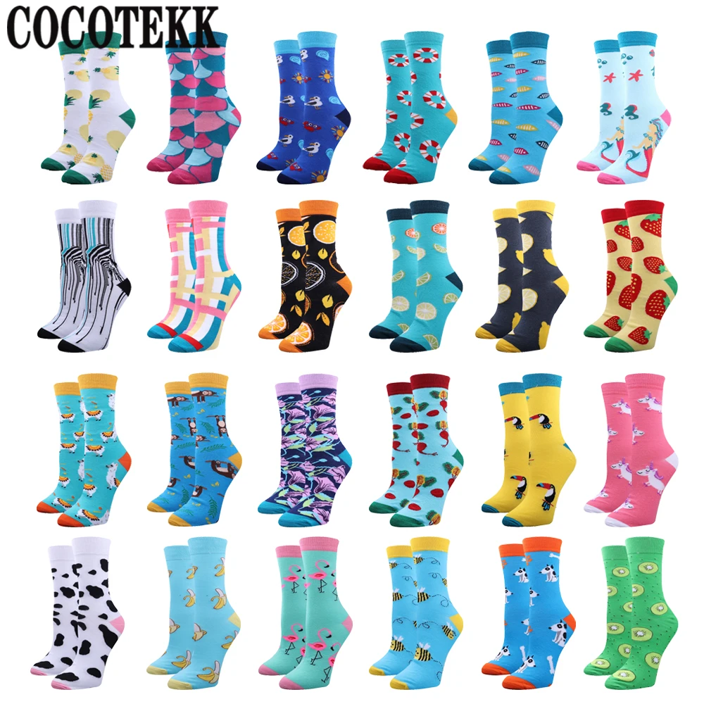 

Harajuku Creative Streets Fashion Funny Women Socks Winter Warm Cotton Men Socks Unisex Couple Art Happy Hip Hop Street Long Sox