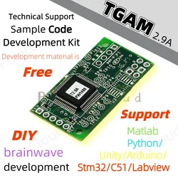 Carte de démonstration TGAM 2.9/2.9A Tech EEG Brainwave, pour mini capteur Neurosky, sortie de données a,β Mindwave et concentration ESense