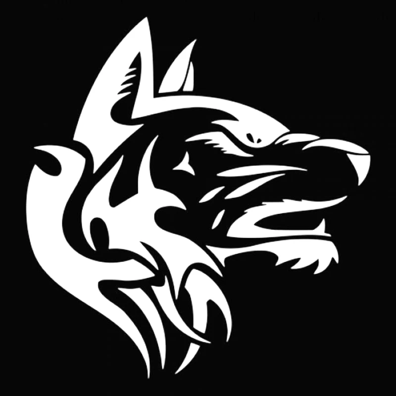 wild beast Wolf Brief Strokes Car Styling Decals Creative Simple Vinyl Car Stickers Black/White CL573