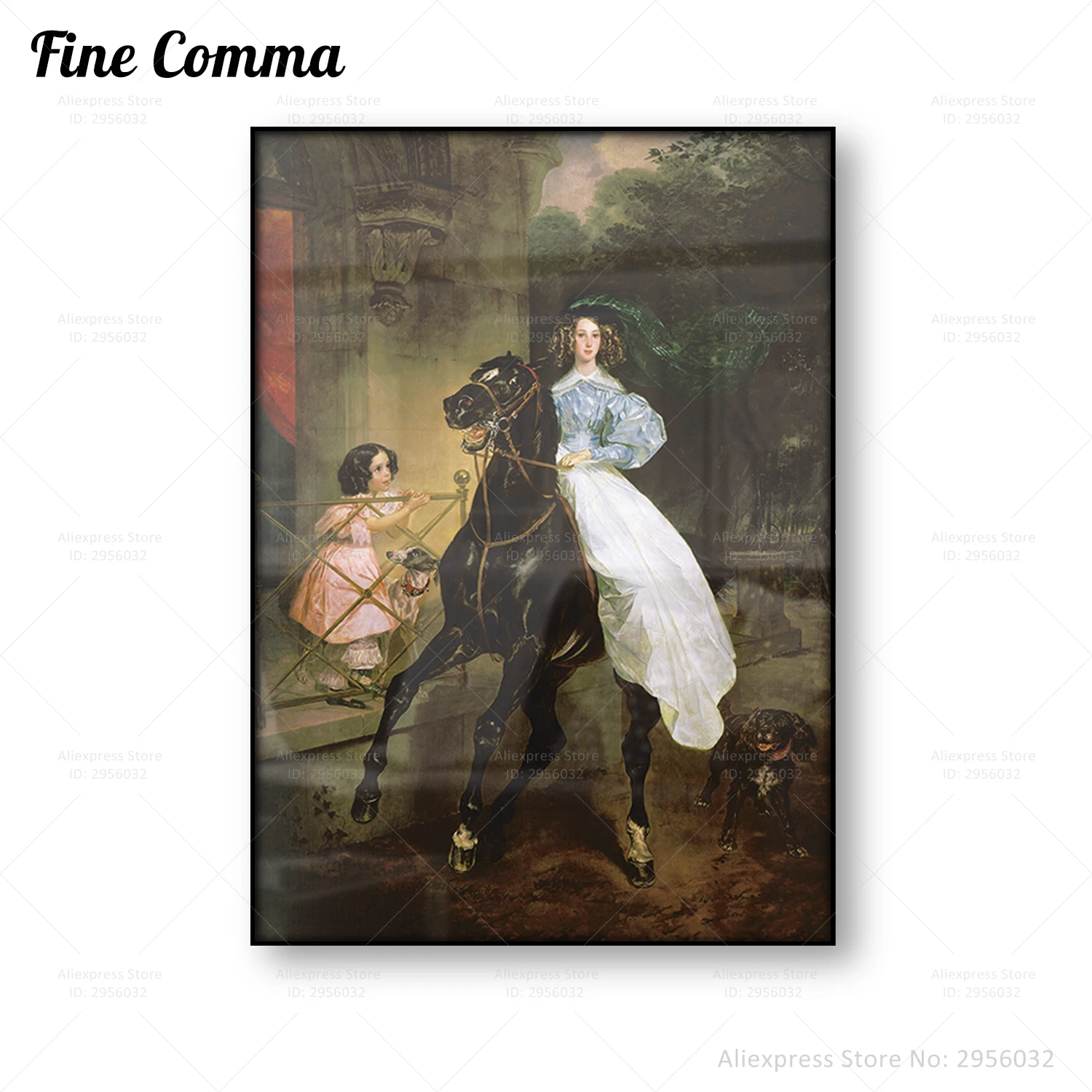 Horsewoman Poster Karl Bryullov Vintage Painting Reproduction Print Portrait of Giovannina Amazilia Pacini Canvas Print Wall Art