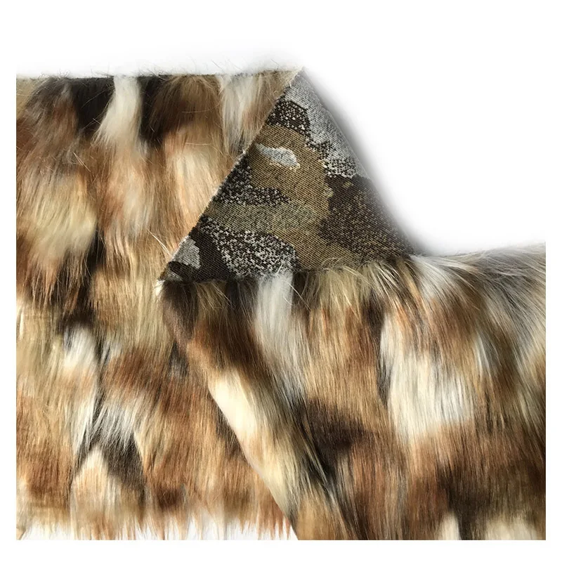 160*100cm Faux fur coffee brown square jacquard faux plush fur fabric for coat pillow case vest Fur collar plush fur tissu telas