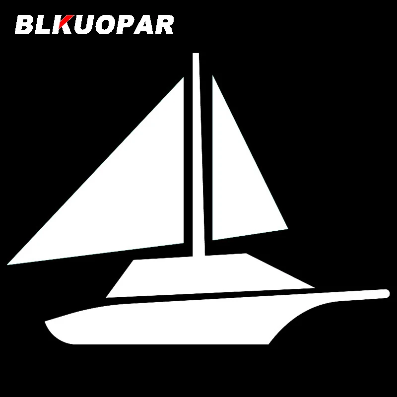 BLKUOPAR for Yacht Silhouette Flat Logotype Isolated Car Stickers Personality Sunscreen Decals Waterproof Trunk Car Styling