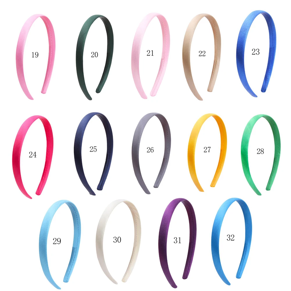 1.5CM Solid Color Plain Haribands Satin Headband Women Hair Accessories Girls Simple Headbands Head Hoop Tiaras 1PCS