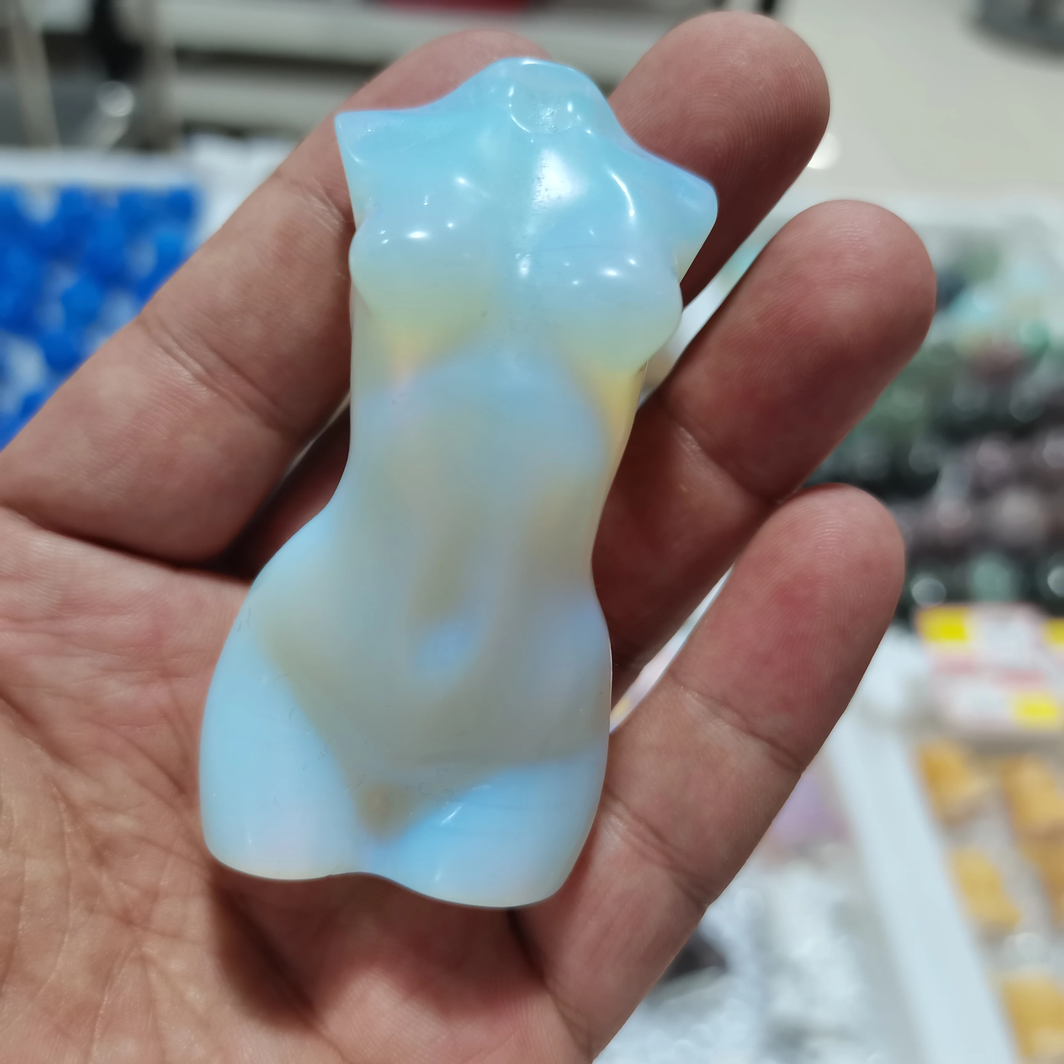 

1pcs Opal Stone Carved female model Reiki Psychic Gift Spiritual Gemstone Healing Guardian