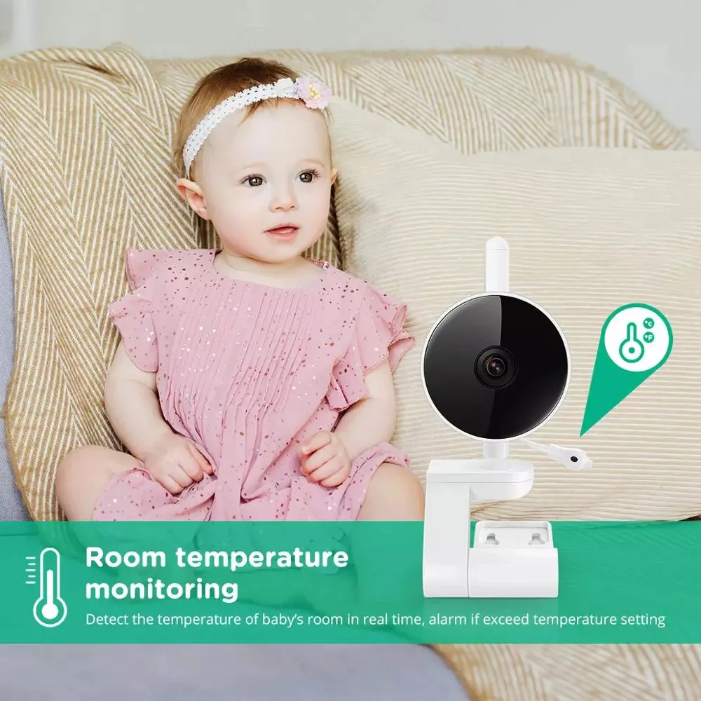 Babyphone vidéo HD 1080p, écran 4.3 ", caméra de sécurité, avec vision nocturne infrarouge, audio bidirectionnel, nouveauté