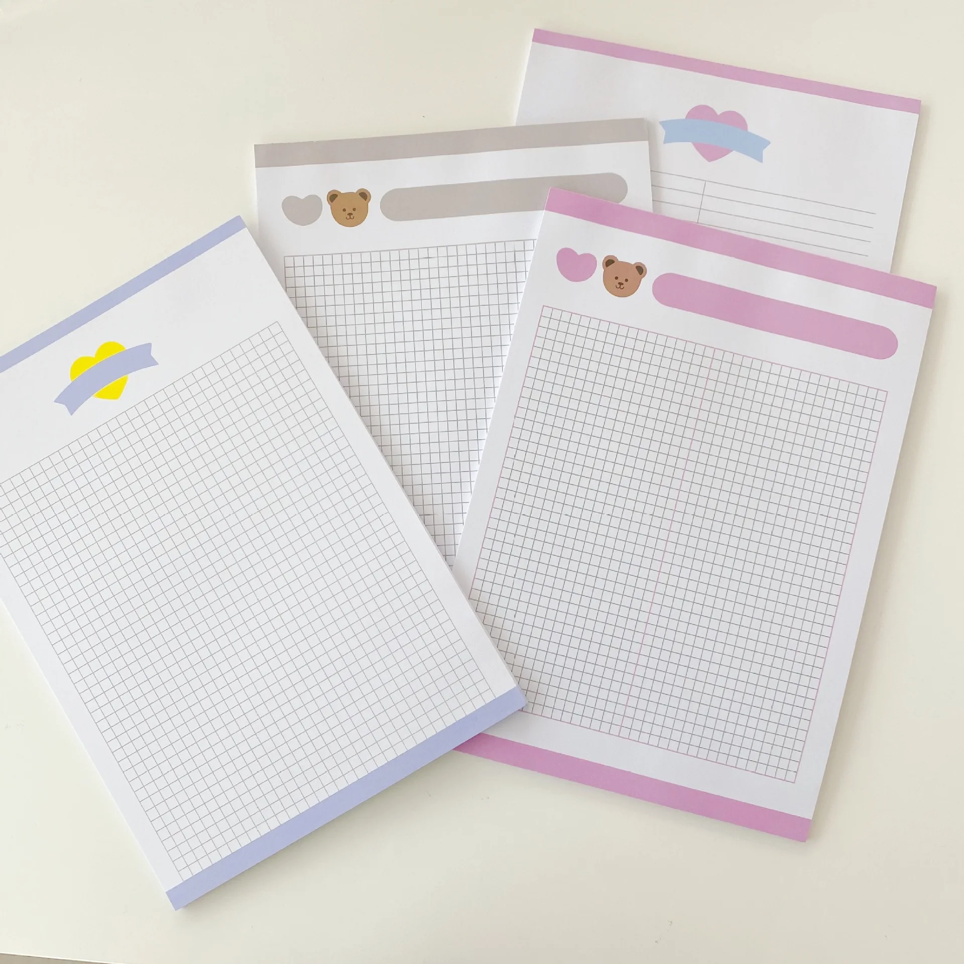 Ins Cartoon Bär Liebe Memo Pad 30 Blätter B5 Raster Horizontale Linie Student Lernen Hinweis Papier Tagebuch Notebook Kawaii Schreibwaren