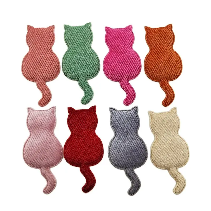 42Pcs/Lot 3*6CM Cat Shape Padded  Applique For Handmade Clothes Hat Sewing Supplies DIY Hairpin Hair Band Accessories