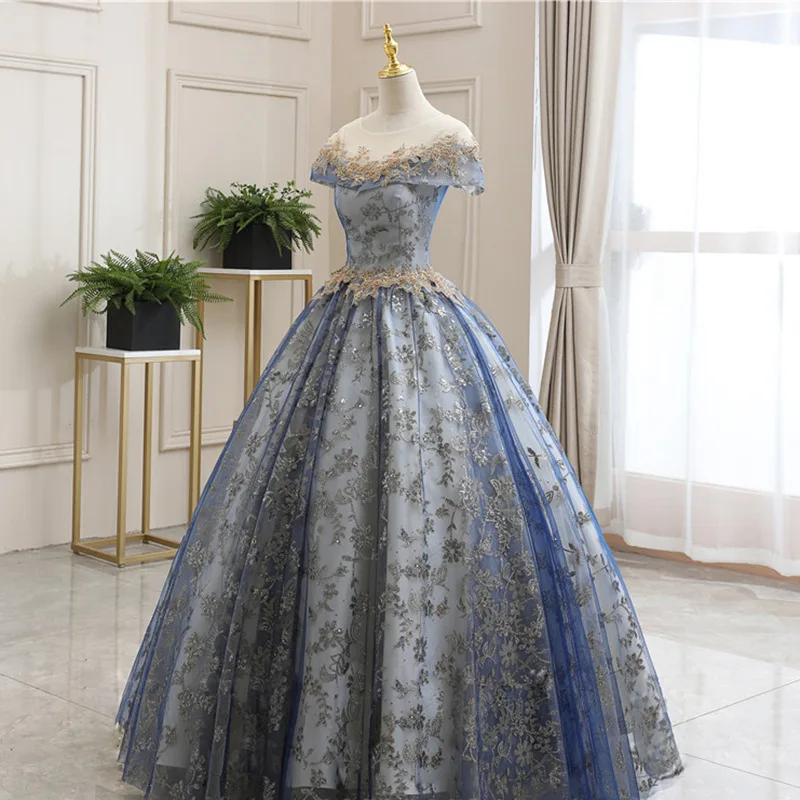 Gryffon Vestidos Quinceanera Dresses Party Dress Classic Ball Gown Vintage Lace Shiny Prom Dress Robe De Bal Plus Size