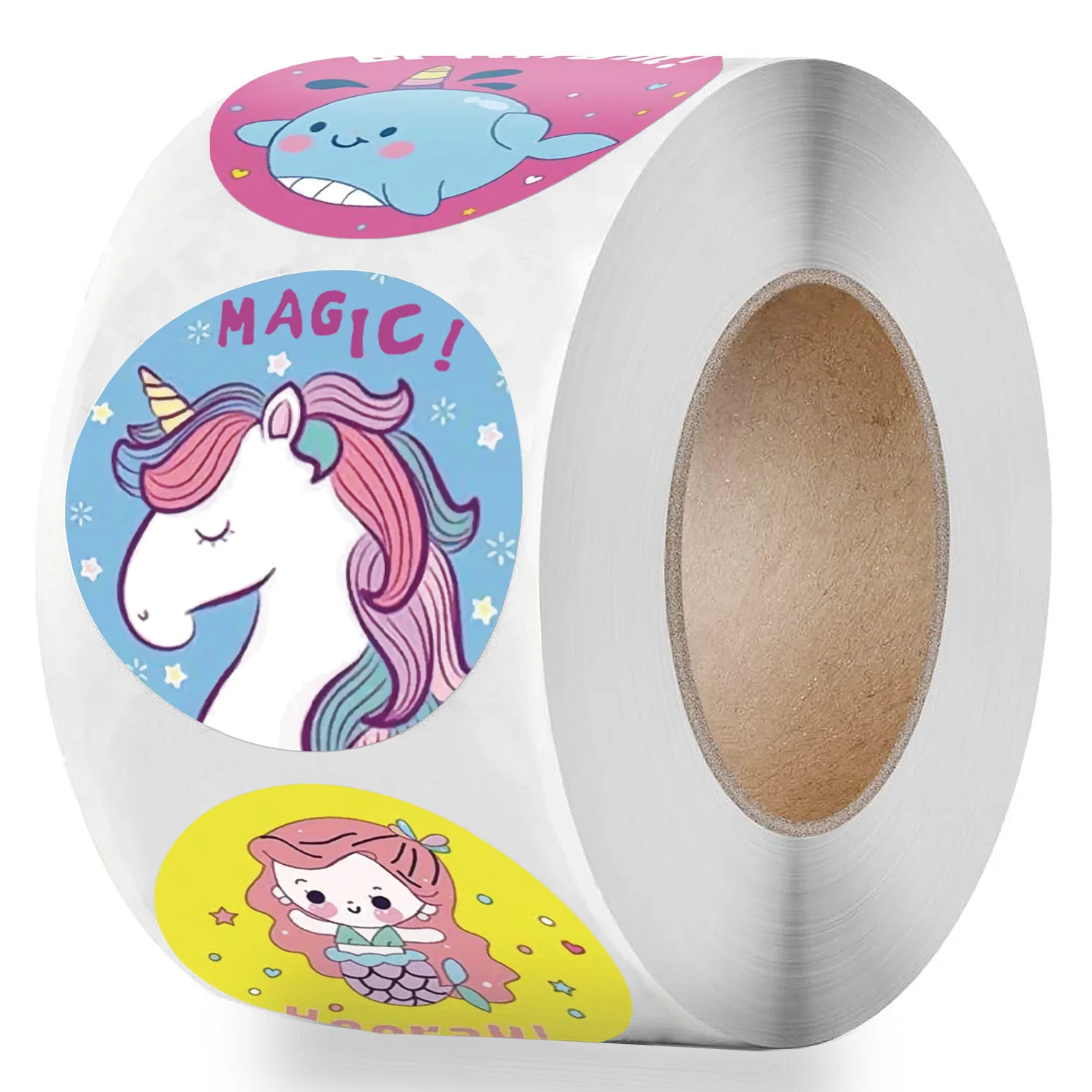 Nieuwe Cartoon Regenboog Paard Sticker Voor Leraar Kinderen Speelgoed 500 Stuks/Roll Classic Leuke Decor Voor School Leraar Beloning ronde Sticker
