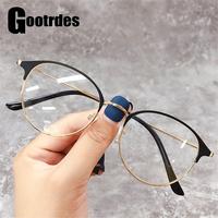 Classic Metal Round Frame Myopia Glasses Fashion Retro Optical Glasses Ultralight Vision Care Short Sighted Eyewear -1.0~-4.0