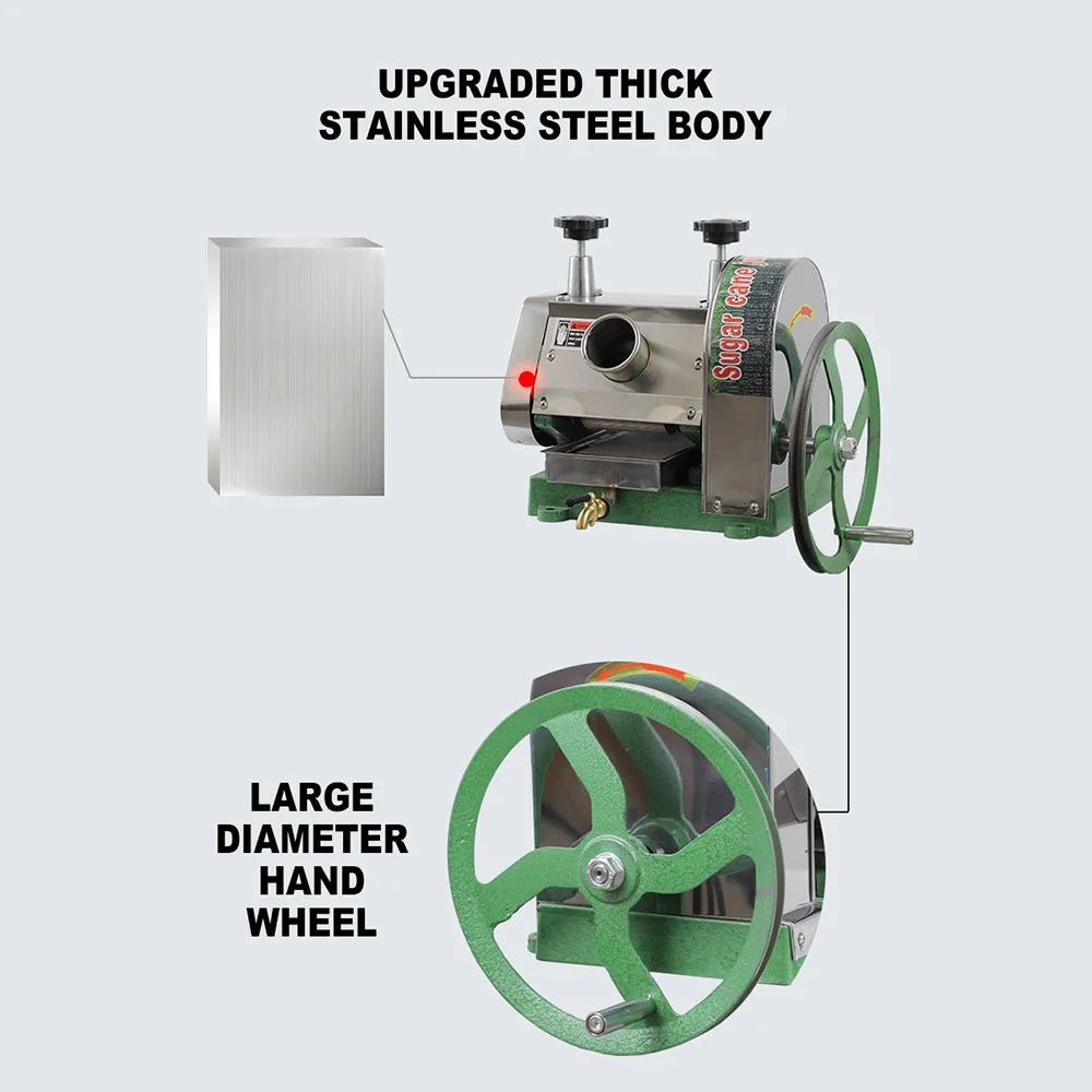 Exprimidor Manual de caña de azúcar, separación de residuos de jugo de caña de azúcar exprimida a mano comercial, jugo rápido