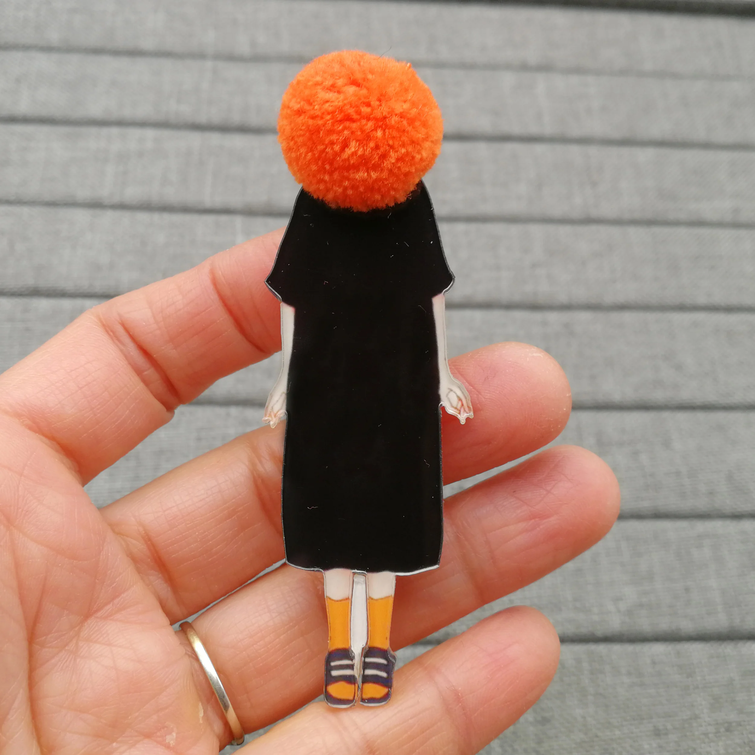 Fashion Brooch Pins for Woman Brooches Girls Cartoon Models Acrylic Brooches Badge Wool Ball Pompom Clothing Jewelry Accessories