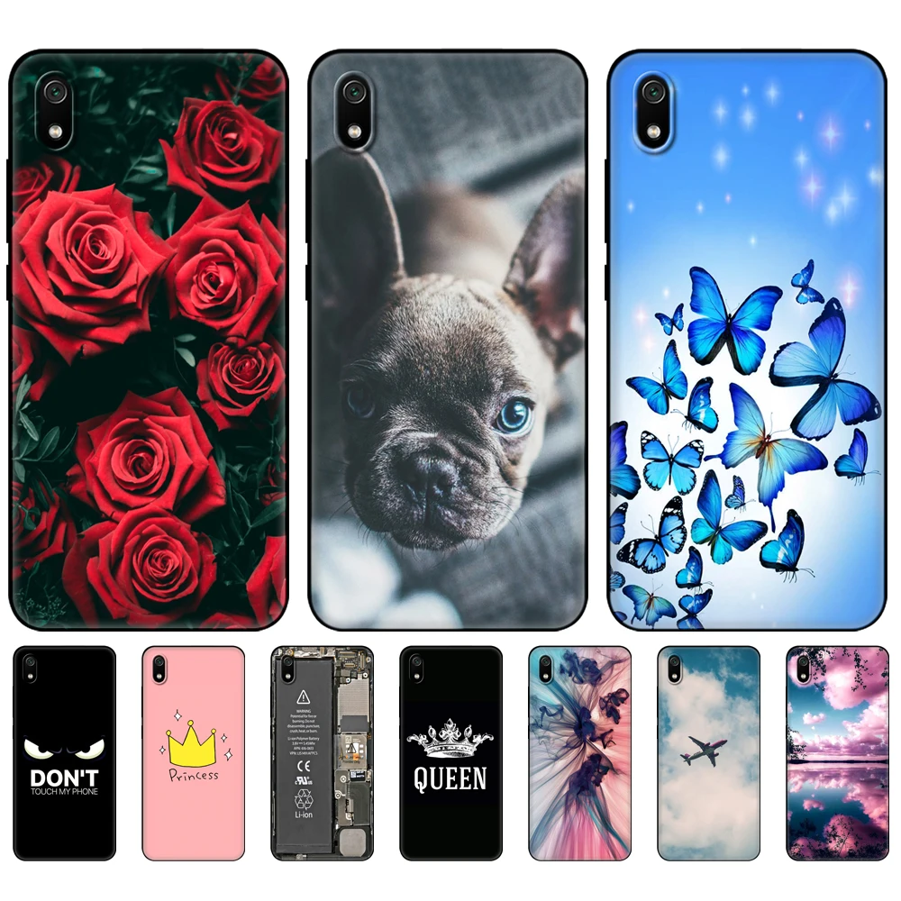 For xiaomi redmi 7a case soft silicon phone cover for redmi 7 a bumper hongmi 7a back redmi7a shell bag coque black tpu case