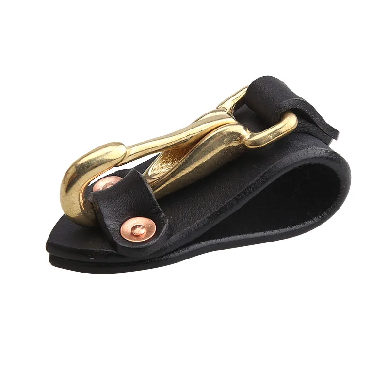 Handmade couro genuíno chaveiro para homens e mulheres, chaveiro do carro, bolso da carteira, suporte da cintura, chaveiros