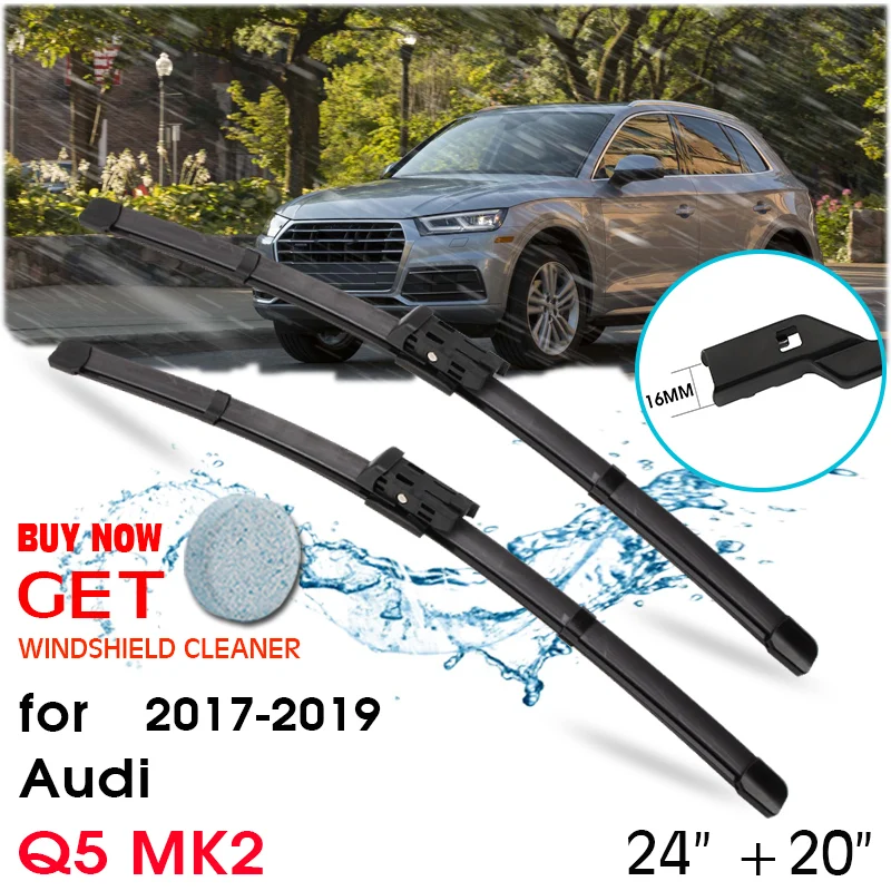 

Car Wiper Blade Front Window Windshield Rubber Silicon Refill Wiper For Audi Q5 MK2 2017-2019 LHD / RHD 24"+20" Car Accessories