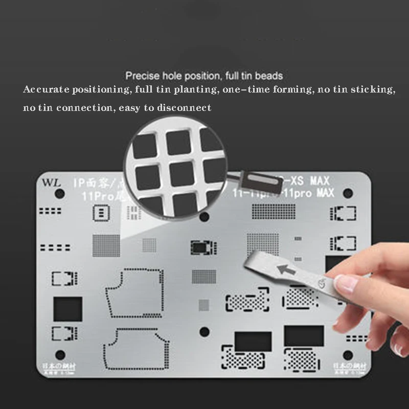 WL Dot Matrix Face ID schermo LCD cavo IC Chip Tin Template BGA Reball Stencil per iPhone X XS MAX XR 11Pro MAX