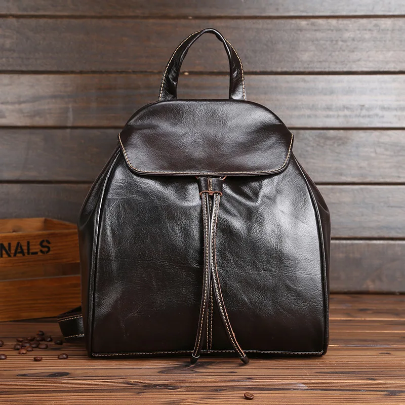 

Women's cow leather casual travel backpack