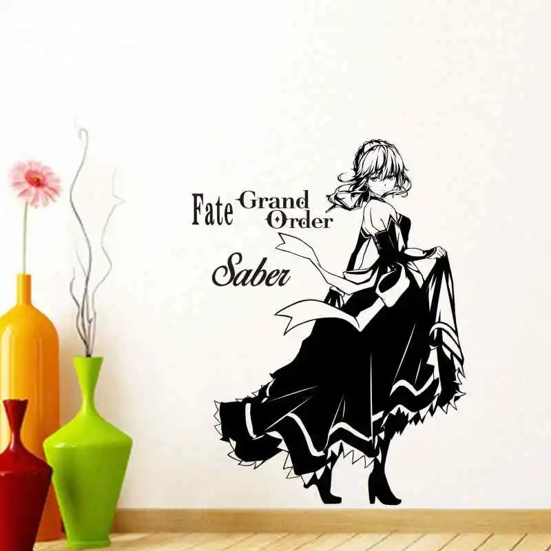 Saber Wall Stickers Fate/stay Night FGO Vinyl Wall Decal Decor Home Decorative Decoration Anime Car Sticker