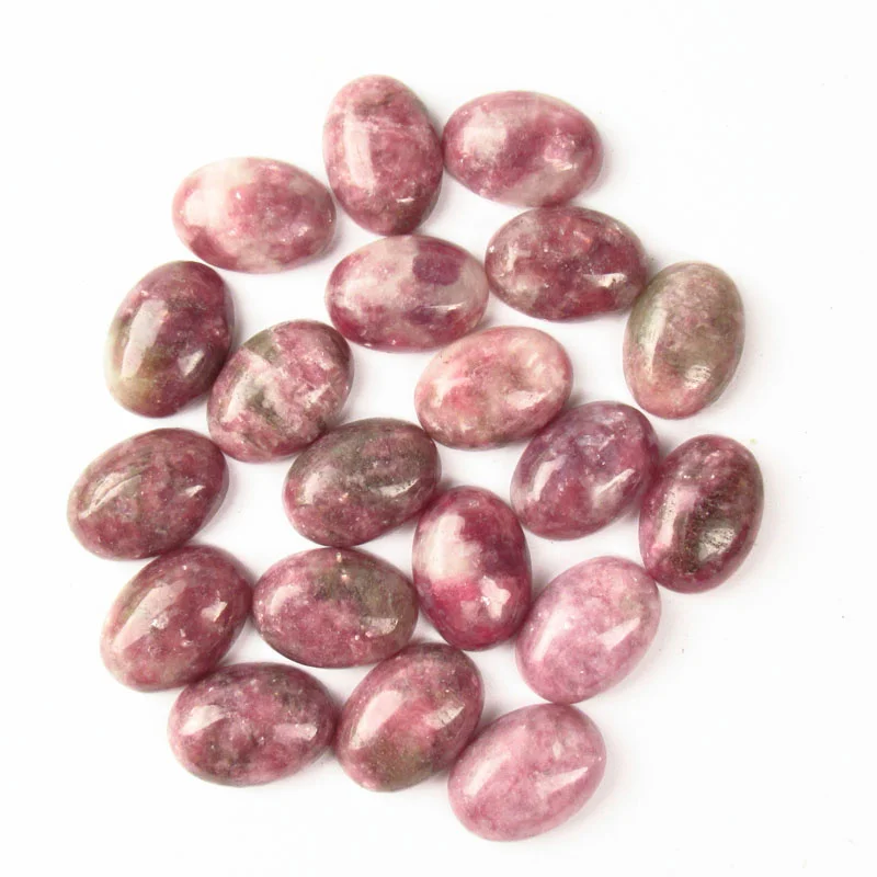 

10Pcs 18x13x5mm Wholesale High Quality Purple Lepidolite Oval Cab Cabochon for Diy Making Jewelry Accessories Wholesale