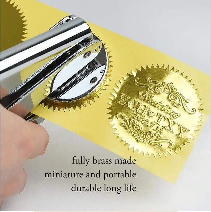 45mm diameter 20sheets 100stickers Blank Embosser sticker golden silver Embosser Seal Wedding Seal invitation embossing stamp