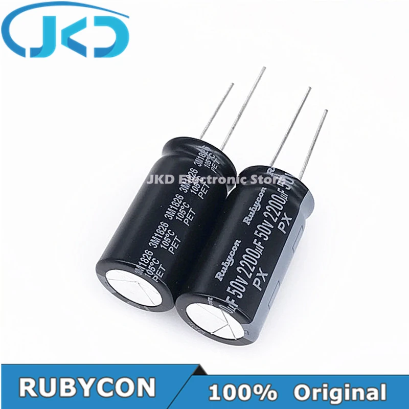 10pcs RUBYCON 2200UF 50V 16*31.5mm 2200UF50V 50V2200UF 16x31.5mm Aluminum Electrolytic Capacitor 100% Original