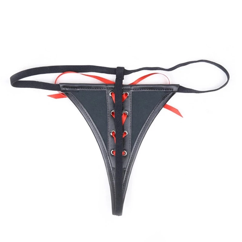 Women Fetish Sexy Soft Leather Shorts For Sex Erotic Porn Low Rise Brief High-elastic Thong Panties Female Latex Mini Pants Sexi