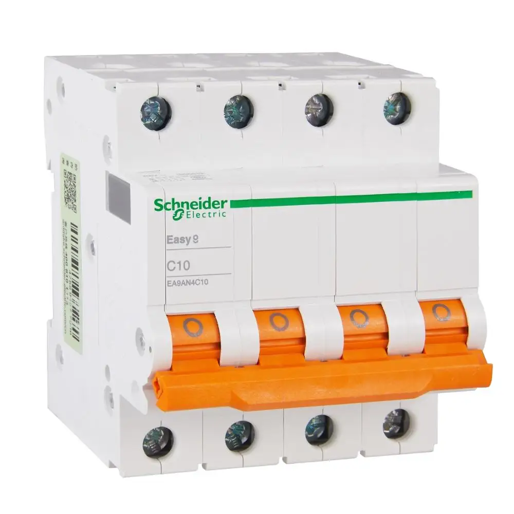 EA9AN C Type 4P 10A 16A 20A Three-phase Four-wire Miniature Circuit Breaker Leakage Protection Air Switch 230 / 400VAC 50hz Mini