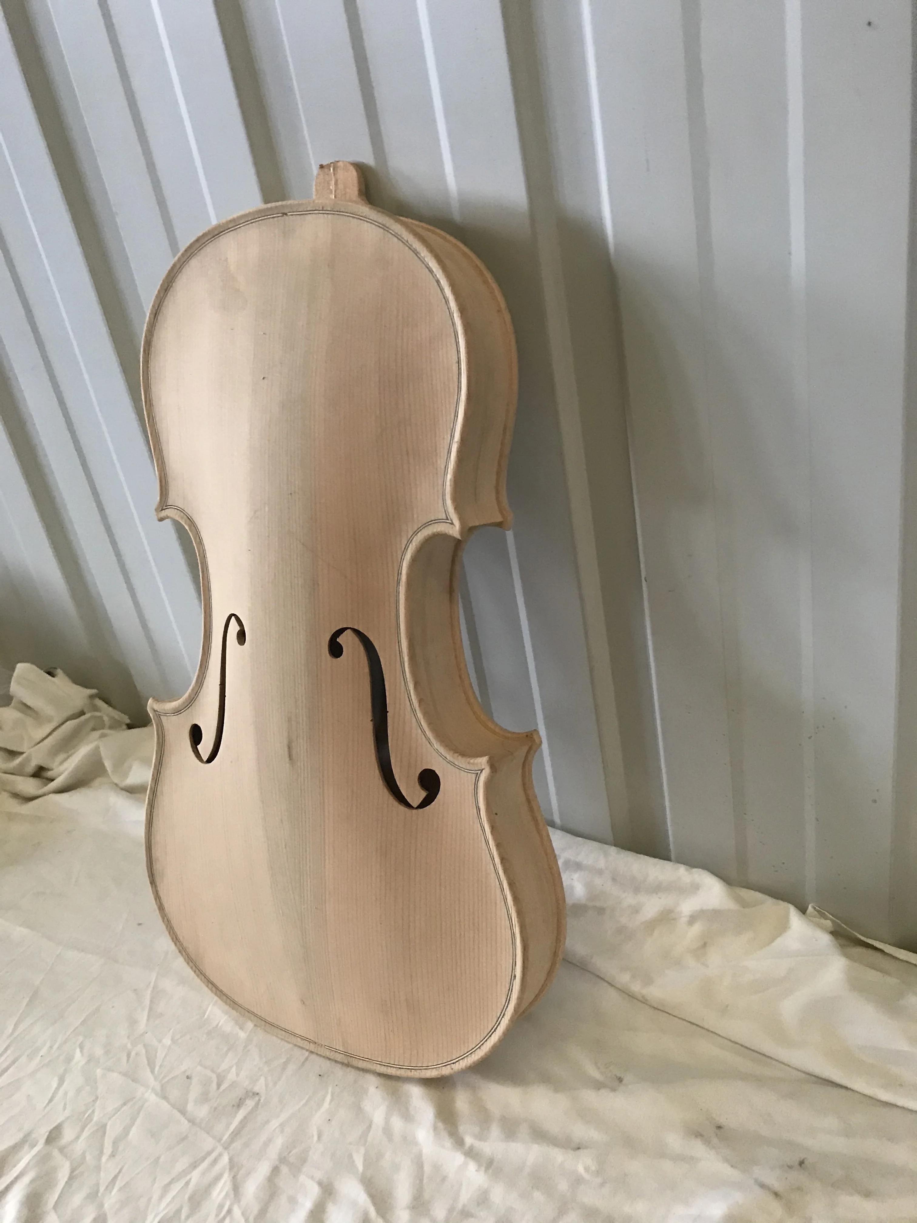 Unfinished Solid Wood Blank Violin Barrel, 100% Handmade, White, 4/4