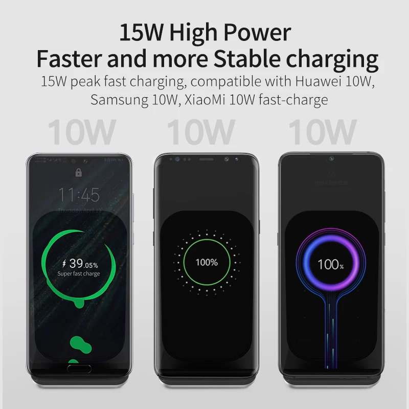 Universal 15W Fast Qi Wireless Charger Stand For iPhone 12 11 13 Pro XS XR X 8 Charging Dock Station for Mobile Phone Holder