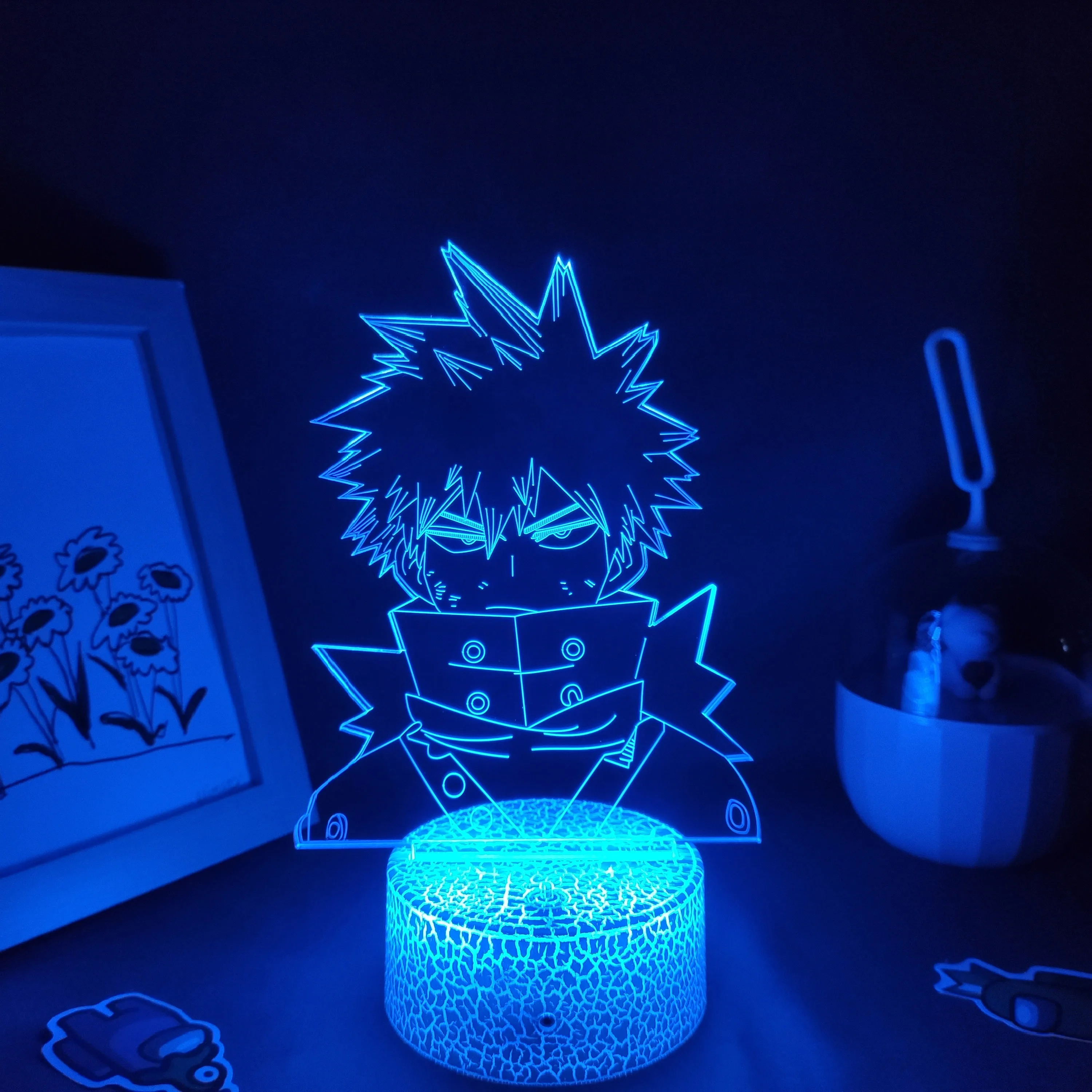 

Аниме My Hero Academia Bakugou Katsuki 3D светодиодный неоновый ночник подарок на день рождения для друга отаку спальня декор стола манга лавовая лампа