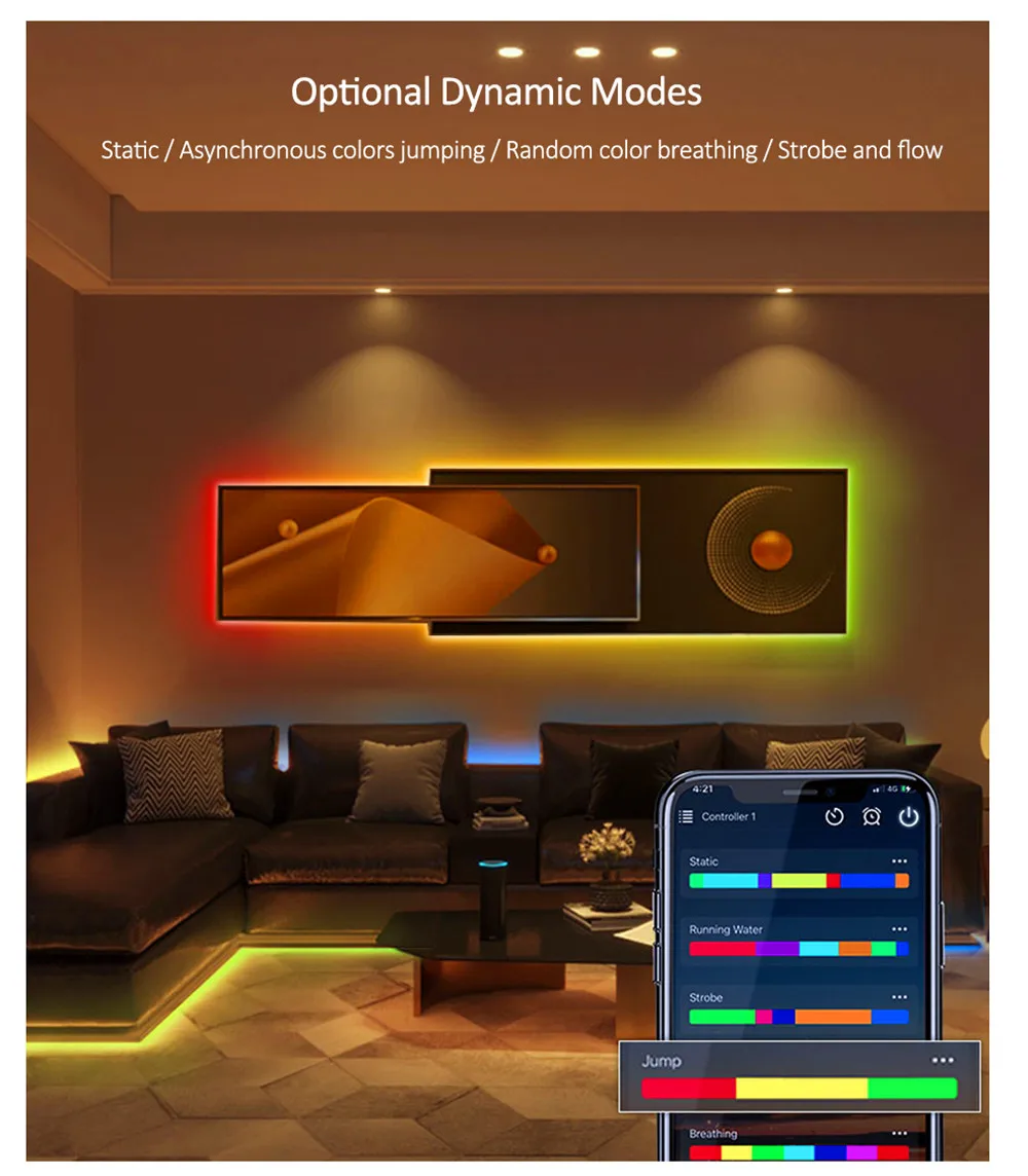 WiFi RGB RGBW RGBWW LED Controller DC 12V 24V 4Pin 5Pin 6Pin Magic Home Music Voice IOS Android Phone Wireless APP Controler