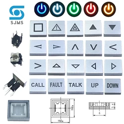 SJMS 5Pcs 6*6*9.5mm 6PIN DIP With LED Through Hole Micro Push Button Tactile Momentary Indication Button mode Arrow UP DOWN CALL