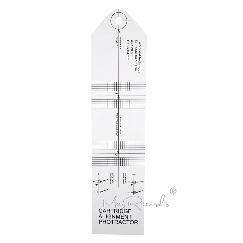 Cartridge Alignment Ruler Protractor LP Vinyl Turntable Phonograph Pickup Calibration Distance Gauge Protractor Adjustment Acces