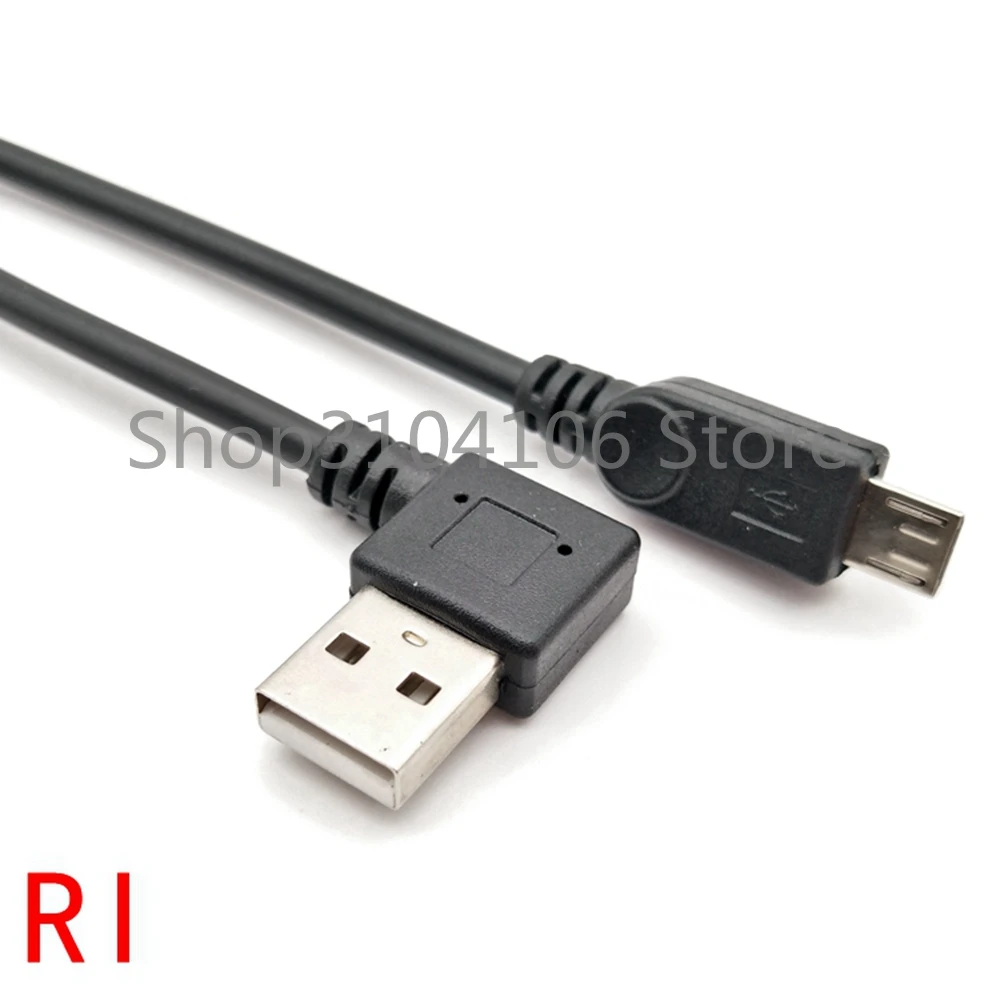 المصغّر USB كابل للأندرويد معدن مضفر L الانحناء 90 درجة 0.25 متر كابل شحن البيانات