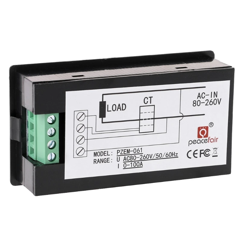 2024 New AC 80-260V 100A Voltage Current Watt Power Energy Meter PZEM-061 with Split CT