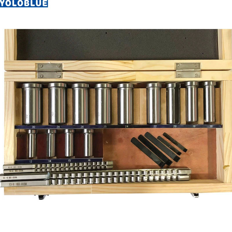 Imagem -04 - Hss Groove Keyway Broaches Conjunto Bucha Calço Conjunto Sistema Métrico 1230 Hss Ferramenta Keyway Faca para Máquina Cnc 22 Peças