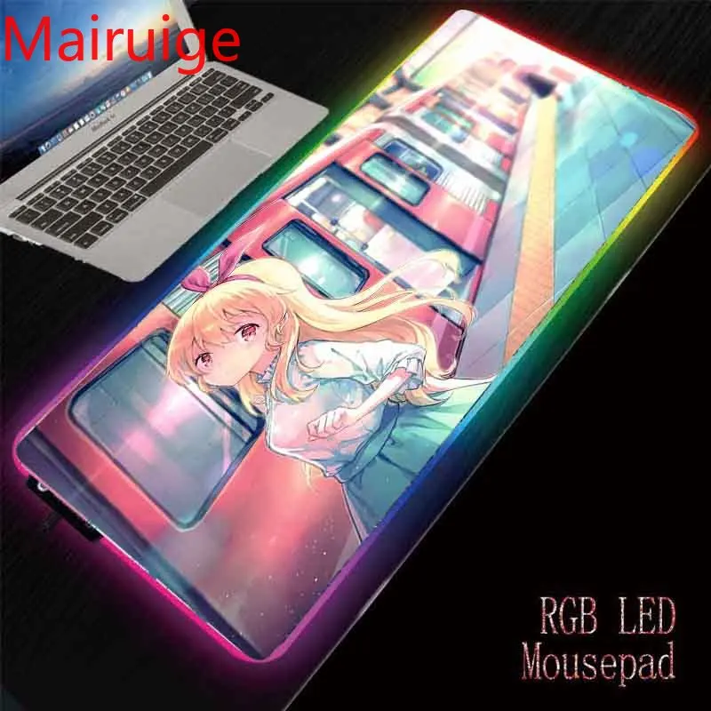 

Mairuige Metro Train Girl Anime Mouse Pad RGB Gaming MousePad for Player LED Backlight PC Player Backlight Mouse Pad