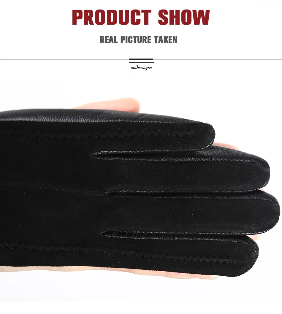 Good Quality Touch Gloves Color Winter Women's Leather Gloves Genuine Suede 50% Genuine Leather 50% Women's Gloves -2007