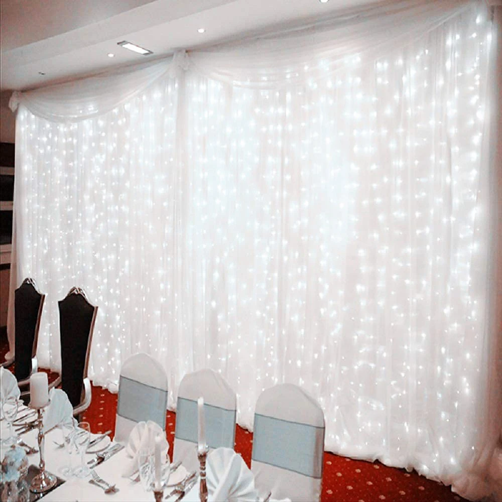 3m led fio de cobre cortina luzes da corda natal luzes de fadas guirlanda festão ao ar livre casa para festa de casamento decoração do quarto