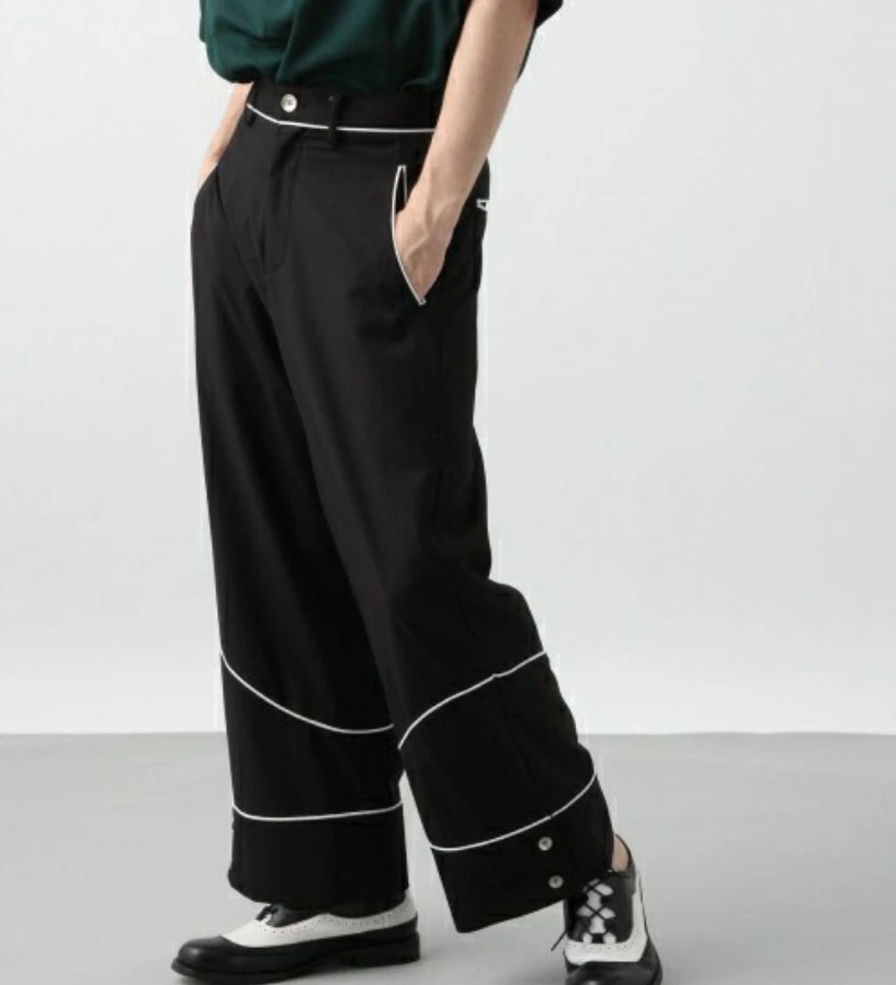 2024 Men Women Clothing GD Hair Stylist Fashion Straight Retro Court Pajamas High Waist Wide Leg Pants Plus Size Costumes 27-46