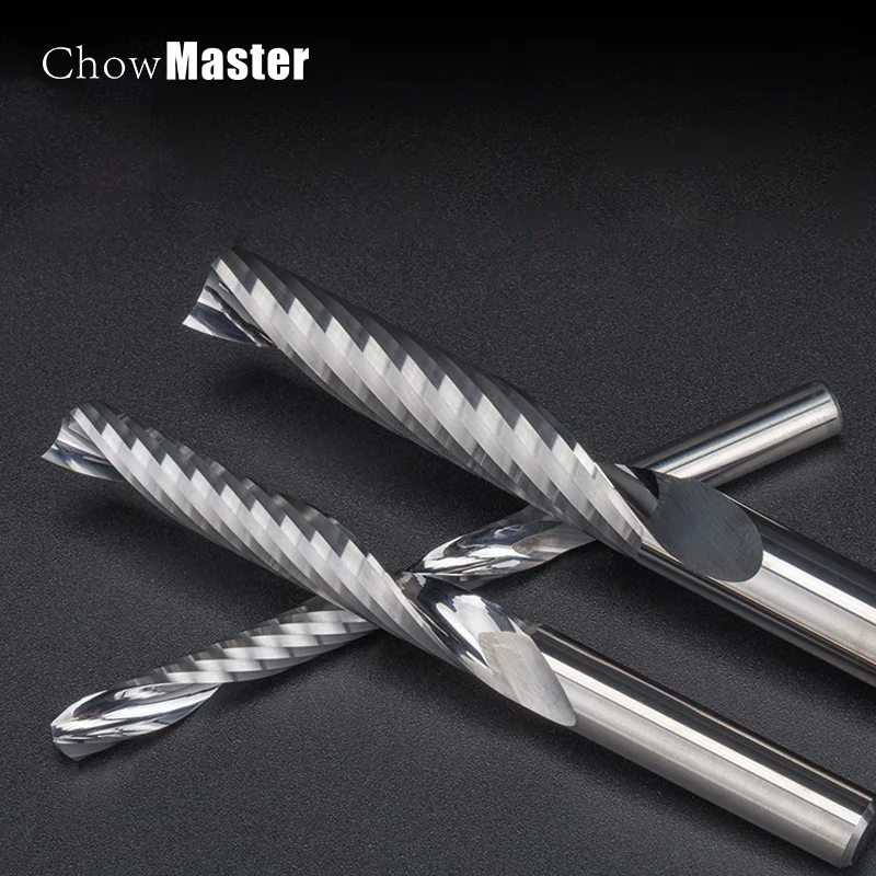 Single Flute Spiral Router Bits 3.175/4/6/8mm For Cut Wood/Plastic/Woodworking Acrylic CNC Milling Cutter 1 Flute End Mills