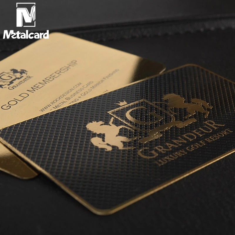 High-grade metal card stainless steel business card hollow member card custom gold card design