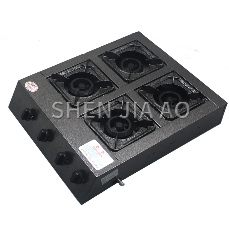 Commercial hotel cooking multi-head gas stove Energy-saving stove 4 holes honeycomb gas stove Natural gas liquefied gas stove