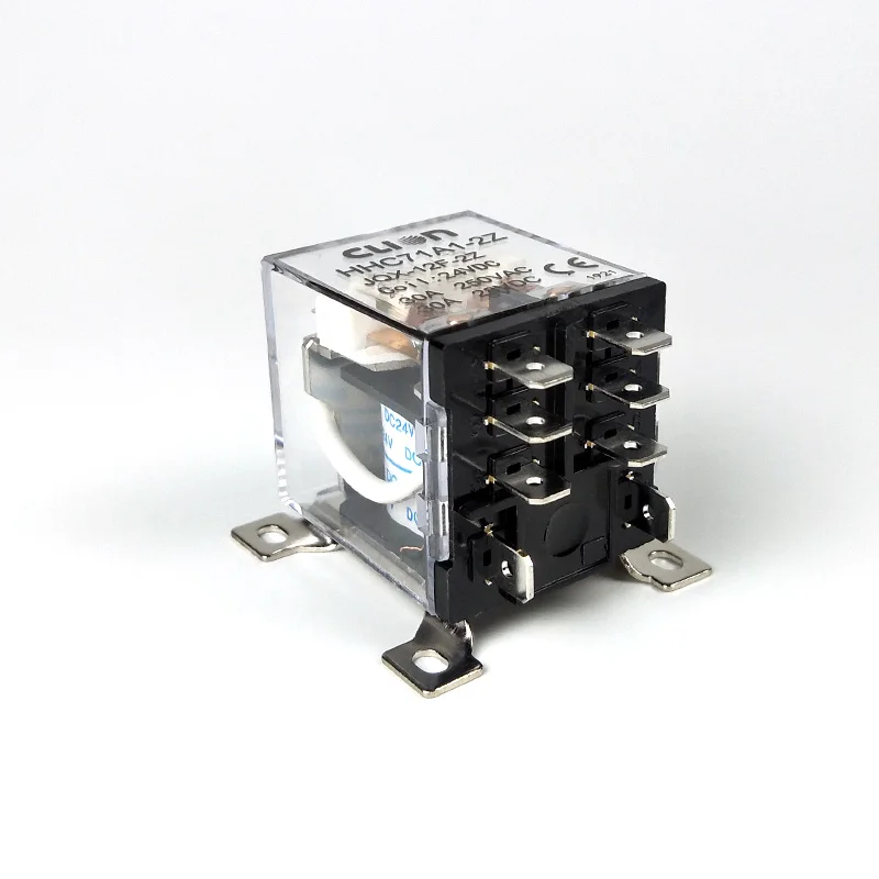 JQX-12F 2Z DC12V 24V AC220V 30A DPDT 2NC+2NC 8 Pin General Purpose Power Electromagnetic Relay HHC71A1-2Z